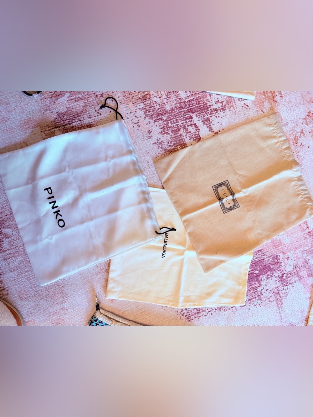 Pinko Branded White and Cream Dust Bags Trio